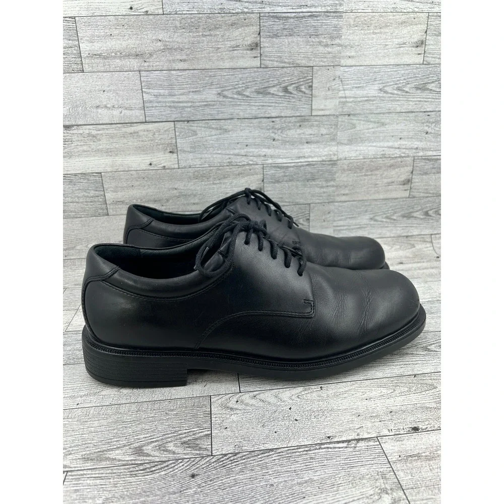 Rockport Men Black Leather Oxford Dress Shoes APM20311 Size 10W Wide Square Toe